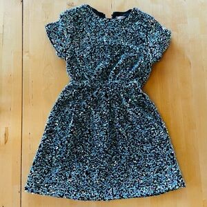 Peek Girl's Green and Silver Black Sequin Dress